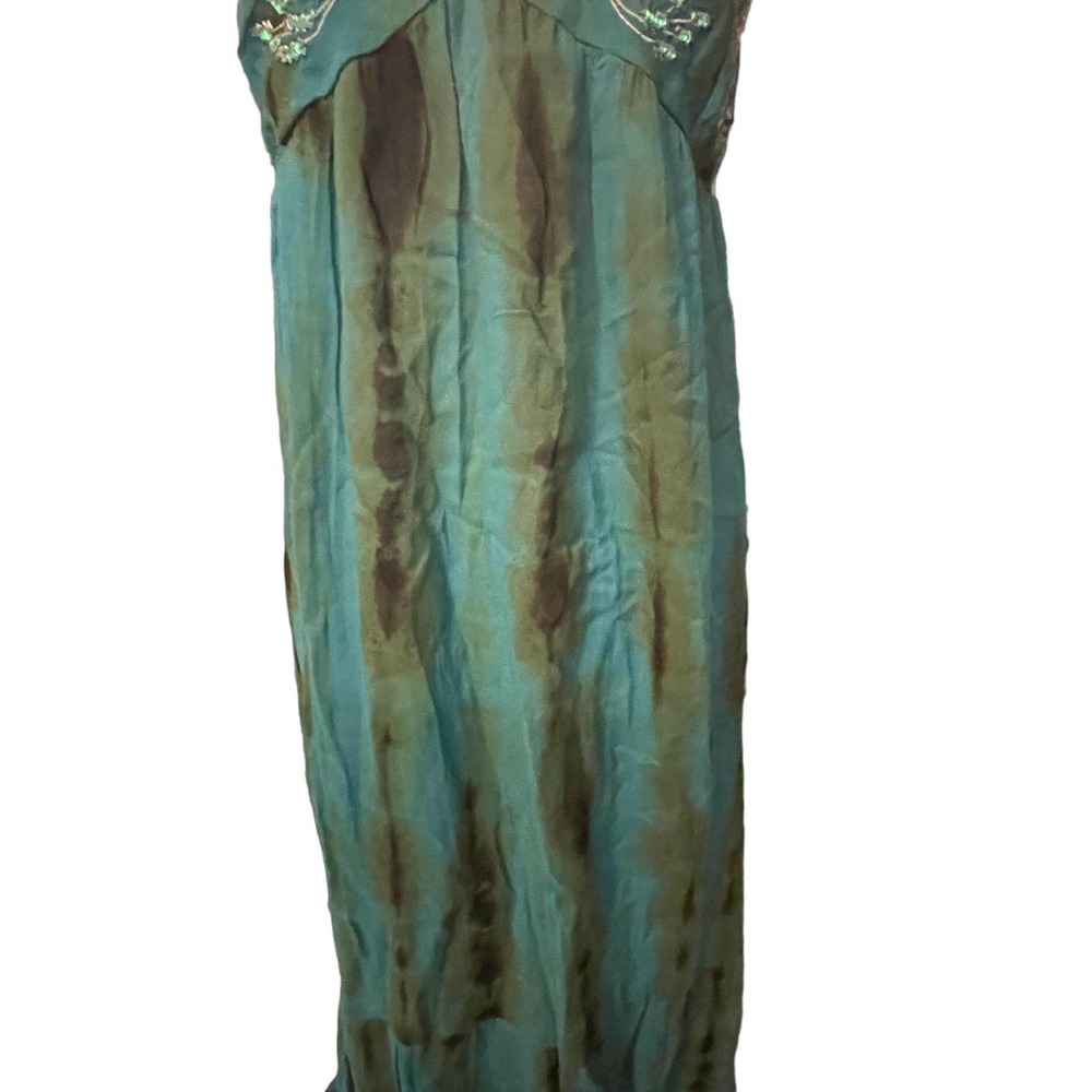 Venus maxi empire style dress, green and teal, size 4 - Picture 5 of 13